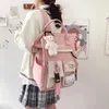 Sacos escolares 2023 moda mulheres doces cor laptop mochilas bonito kawaii alto para adolescente japonês viagem camping mochila