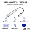 USB-концентраторы Eseekgo Uac-9701 Type-C 3,0–4-портовый концентратор для компьютера Plug and Play Splitter Ноутбуки Принтер Клавиатура Мышь Аксессуары для телефонов Dhy3G