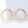 Hoop Earrings Golden Stainless Steal Trendy Fashion Women's Round Ear Clip Earring Women