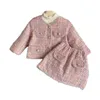 Giyim Setleri Kızlar Kıyafet Kış Sonbahar Pamuklu Yalnız Çocuk Ceket Etek Moda Peluş Gömlek Kore Sıcak Giysiler Seti 2 3 4 5 6 7yrs 231207