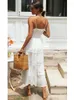 Casual Kleider Fitshinling Bohemian Spitze Patchwork Sommer Langes Kleid Frauen Pareo Urlaub Schlank Sexy Maxi Damen Femlae Kleidung Vestidos