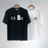 Damskie koszule 2023 modna modna marka CE wydrukowane listy dla mężczyzn i kobiet luźne okrągłe okrągły szyję krótko-rękawo-hop High Street