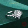 Bague Solitaire Ailmay réel 925 en argent Sterling élégant romantique princesse carré AAAAA éblouissant CZ anneaux pour les femmes de luxe bijoux de mariage cadeau YQ231207