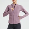 LU Haut de Yoga en Cachemire d'automne et d'hiver pour Femmes à séchage Rapide, Coupe ajustée, vêtements de Fitness, Manteau de Sport de tempérament à glissière avec Manches Longues Minces