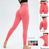 Lu Lu Pant Lemon Align Women Fitness Pants Naken Känns i full längd Gym Leggings sömlösa löpande byxor stretchig hög midja rumpa lyftbyxor