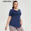 Nuovo LU-ss Natiche lunghe di grandi dimensioni coprono sottile abbigliamento yoga marchio di moda posteriore traspirante manica corta corsa fitness top abbigliamento sportivo donna Yoga felpa con cappuccio