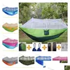 Hammocks Sttyle Mosquito Net Hammock Outdoor Parachute tyg Field Garden Cam Wobble Hanging Bed T5i112 Drop Delivery Home Furniture DHS4A