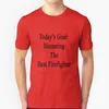 T-shirts pour hommes Objectif d'aujourd'hui: Devenir le pompier T-shirts Chemise à col rond en pur coton Hommes Pompier Pompiers Pompiers