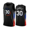 New York''Knicks''Heren Obi Toppin Myles Powell Dennis Smith Jr. Alec Burks RJ Barrett''City''Edition''Zwarte Jersey