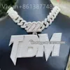 Collar con colgante para hombres cubanos de Miami con diamantes de moissanita VVS Sier Sier Hip Hop con cierre personalizado gratuito