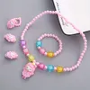 Ensemble de bijoux de princesse, collier, bague, boucles d'oreilles, accessoires décoratifs pour bébés filles