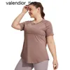 Nuovo LU-ss Natiche lunghe di grandi dimensioni coprono sottile abbigliamento yoga marchio di moda posteriore traspirante manica corta corsa fitness top abbigliamento sportivo donna Yoga felpa con cappuccio