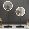 Kompakta speglar 9 tum 360 grader sovrum eller badrum bordslyftning makeup spegel 3x förstoring dubbel spegel med LED -ljus kosmetisk spegel 231202