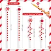 クリスマスの装飾24/36/50PCSカーリーキャンディークリスマス装飾品の赤い白いピックベルズロリポップロリポップトップトッパー装飾ホームクラフトパーティーナビダッド231207
