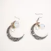 Dangle Earrings Moon Star Drop Vintage Fashion Metal Zinc Alloy Hanging Long Jewelry Woman Y2K Aesthetic Accessories 2023 In