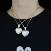 Pendant Necklaces Sparking Bling 5A Crystal Paved Heart Charm Pendant Hip Hop Love Necklace for Women Men 5MM Cz Tennis Chain Jewelry Drop Ship 231204