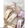 Sandały baletowe buty damskie buty krzyżowe koronkowe pompki Bowknot 4 cm Med Obcasy impreza lolita lato