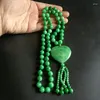 Pendentif Colliers Jade Dry Green Emerald Full Love Collier Chaîne de pull Ornement pour hommes et femmes