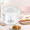 Thermal Cooker 2L Mini Rice Cooker 2 Layers Steamer Multifunction Cooking Pot Electric Insulation Heating Cooker Food Container Lunch Box 231206