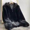 Herrjackor Autumn Winter Men faux mink päls huva kort design plus storlek rockar blixtlås clre fast färg 231207