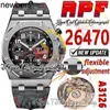 Montre Audemar Pigue pour homme Apf Factory 42 mm Vampire 2647 A3126 Chronographe pour homme Lunette en céramique noire Cadran texturé Cuir Super Edition Montres d'éternité Bracelet excl.