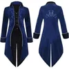 Männer Trenchcoats 2024 Steampunk Frauen Männer Mittelalterliches Kleid Kostüm Velet Stehkragen Frack Gothic Vampir Cosplay Jacke S-3XL