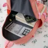 Okul çantaları 4 adet Set Harajuku Kadınlar Dizüstü Bilgisayar Backpack Tuval Genç Kızlar İçin Kawaii College Öğrenci Çocukları Kitap Çantası Sıralama 2024