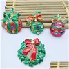 Pins Brooches 4pcs Year Series Metal Drops Belt Mixed Tree 41-46mm Jewelry Gift Christmas Decoration Brooch Drop Delivery Dhzpl