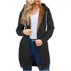 Vestes à capuche longues pour femmes, tunique à manches d'hiver, polaire décontractée, manteau zippé, sweat-shirts doux, manteaux chauds