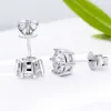 Modestijl 6,5 mm 1ct Klassieke Zes Klauwen Oorbellen 14k Massief Wit Goud Set Hoge Kwaliteit Moissanite Stud