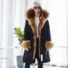 Women's Fur Faux Fur Maomaokong Winter Woman Natural Fur Overcoat Plus Size Black Parkas Raccoon Real Fur Lining Extra Larg Warm Jacket Coats Long 231206