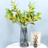 Flores decorativas não-murchando ramo artificial árvore realista osmanthus fragrans pequeno amarelo para casa