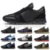 Camouflage Sneaker Designer Shoes Calfskin Sneakers Mesh Leather Rubber Trainers Triple Black White Rivet Trainer Luxury Stud Shoe