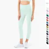 Lu Pant Yoga Outfit Chaud Couleur Unie Doux Taille Haute Pantalon Court Collants Leggings Sexy Sport Femme Jog Align Citrons Femme Fitness Gym Vêtements