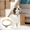 Dog Collars Pet Necklace Exquisite Rhinestone Cat With Chinese Bell Hollow Carved Pendant Adjustable Collar Elegant For Feline