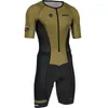 Ensembles de course RIGHTTRACK Trisuit Hommes Été Triathlon Course À Manches Courtes Skinsuit Vêtements Natation Cyclisme Course À Pied Vêtements De Compétition