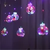 Décorations de Noël Rideaux lumineux de Noël ing Ball Père Noël LED Guirlandes lumineuses adaptées à la décoration de fenêtre de la pièce à la maison 231207