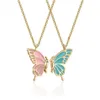 Collares colgantes 2 unids mujeres buenos amigos collar de mariposa hembra un par simple color dorado plata amistad