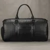 Duffel Bags Men Genuine Leather Travel Bag Duffel Large Capacity Travel Handbag Black Man Weekend Bag Carry On Luggage fitness bag sport bag 231207