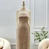 العربية الفاخرة Abaya Champagne Gold Evening Dresses with Cape Beadings Pearls Gheath Women Ocn Ocn Ocn BC16805