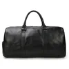 Duffel Bags Big Capacity Genuine Leather Travel Bags Men Women Soft Black Cowhide Casual Travel Duffel High Quality Cow Leather Shoulder Bag 231207