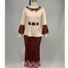 Etnik Giyim 2024 Yaz Moda Tarzı Afrikalı Kadınlar Kısa Kol Polyester Baskı Uzun Elbise Maksi Elbiseler İçin