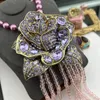 Pendant Necklaces Vintage Fashion Atmospheric Light Luxury Heavy Lady Style Three-dimensional Dome Large Flower Necklace