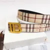 Designer Berberry Belt Men's Belt Double Sided Cowhide B Button Business Leisure Net Red Light Luxury Double Button