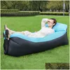 Garden Sets Green Lazy Inflatable Sofa Portable Outdoor Beach Air Bed Folding Cam Slee Bag Bed238C Drop Delivery Home Furniture Dh49K