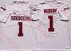 Herren genähte Oklahoma Sooners College-Football-Trikots 1 Kyler Murray Baker Mayfield Jalen Hurts CeeDee Lamb Marquise Brown Adrian Peterson