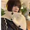 Scarves Women Knitted Button Bib High Fake Collar Pullover Korean Warm Neck Protector Sleeve Split Cover Coat Shawl Scarf