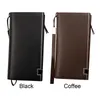 Wallets Zipper Closure Outdoor Large Capacity Men Wallet Long Purse Business PU Leather Travel Fashion Portable Phone Bag Striped Clutch