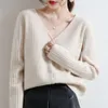 Designer mulher feminina cardigan jaqueta nova primavera e outono com decote em v cordão fino manga comprida de malha curto solto camisola 283