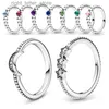 Solitaire Ring S925 Silver Crescent Bead Ring Light Luxury Fashion Charm Jewelry Making Dark Red Sapphire Zircon Stacking Women's Jewelry Gi YQ231207